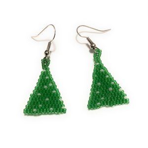 Handmade Stainless Steel Christmas Tree Earrings